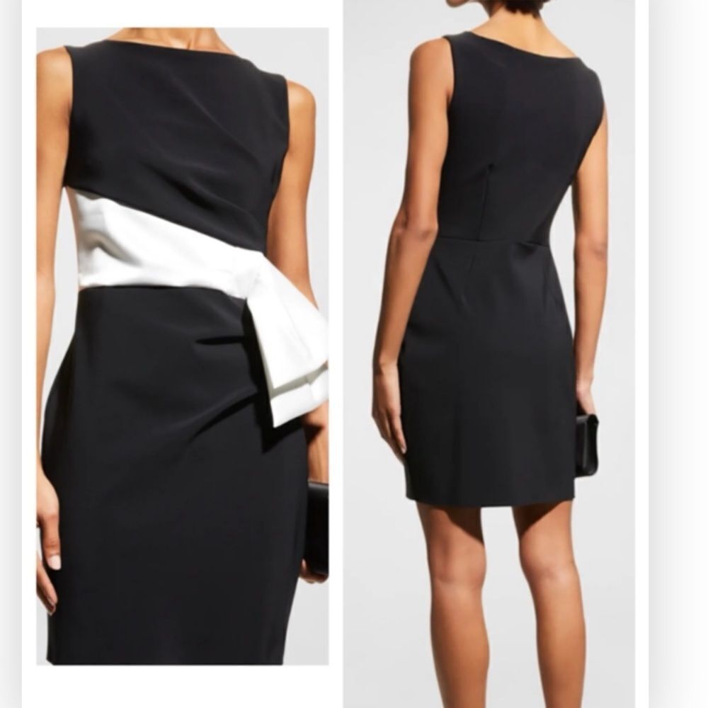 Chiara Boni La Petite Robe, Yazhi Ra Two-Tone Dress w/ Ruffle 10 NWT $750